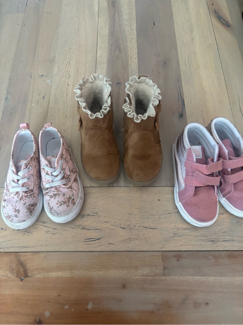 Vans Kids Pink Floral & Solid Pink Sneakers